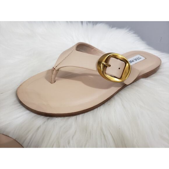 NEW WITHOUT BOX 6.5 Steve Madden Women's Rays Flip-Flop Tan Taupe Cream Gold - Picture 2 of 6
